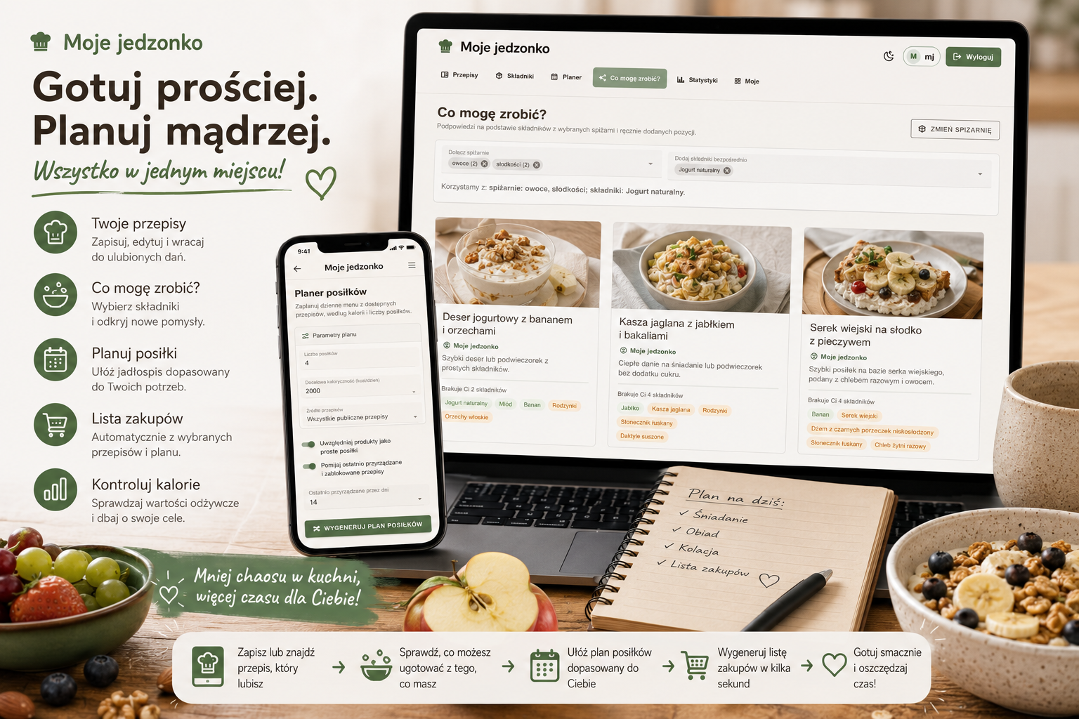 Moje jedzonko - przepisy, planer posiłków i lista zakupów w jednej aplikacji